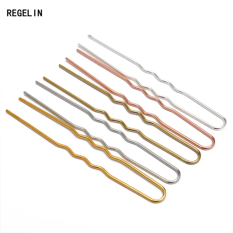 REGELIN 70 мм * 1 2 необработанные латунные палочки для волос цвета розового золота u
