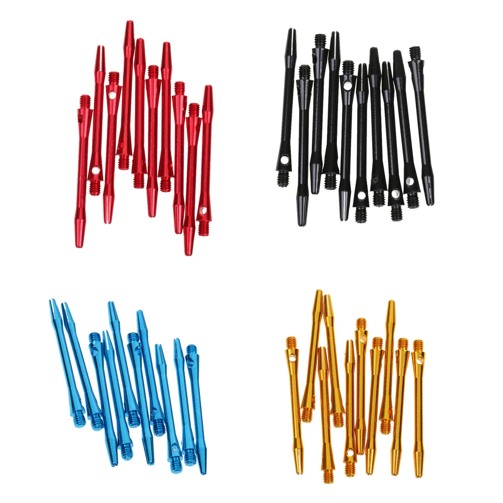 Ejes de dardos ranurados de aleación de aluminio, rosca de 53mm y 2BA, accesorios de repuesto, rojo, negro, azul y dorado, 10 Uds.