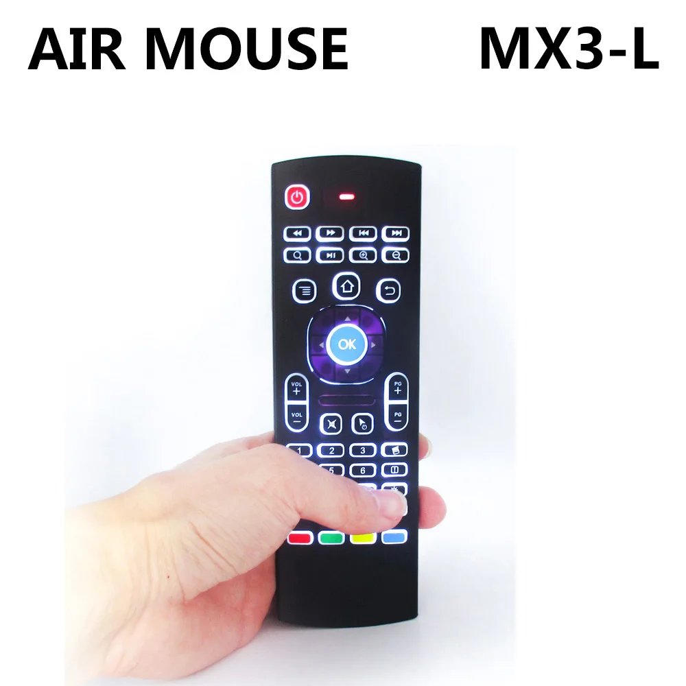 Новая MX3-L подсветка Air mouse пульт дистанционного управления MX3 с 2,4G RF Беспроводная клавиатура для A95X X96 H96 pro T95Z Android tv Box TX3