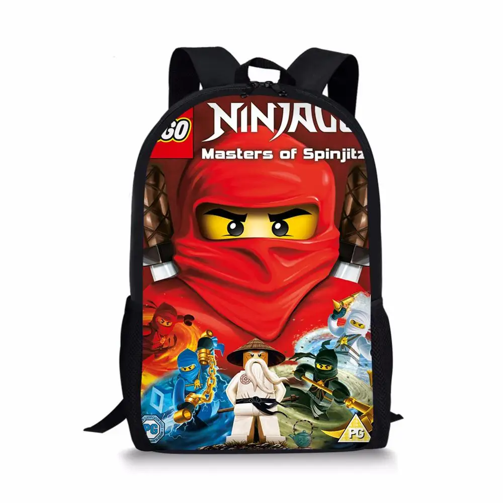 Горячая мультфильм печати Ninjago рюкзак школьные сумки для девочек мальчиков подростков ортопедический школьный портфель упаковочные сумки Mochila школьная книга Сумка