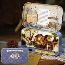 1 шт. милый Миниатюрный Кукольный дом, набор для сборки, подарочные наборы для путешествий зимой, 3D деревянная коробка ручной работы для кукольного домика, игрушки