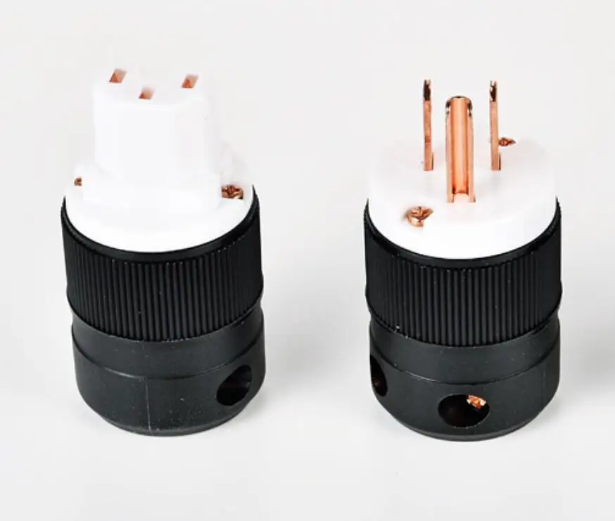 Hi Fi аудио Пара Мощность штепсельную вилку из красной меди нам разъем IEC для Diy