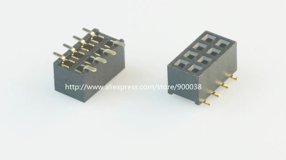 10pcs 2x4 P 8 Pin 2.0 mm Pin Header Female Dual row SMT PCB surface Mount SMD reflow solderable in bulk Rohs Lead Free 10 pcs gold plated smd smt 2 54mm breakable female pin header 80pin dual row