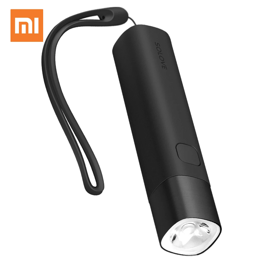 

Xiaomi SOLOVE Portable Flashlight for Outdoor Camping Self-defense Device Night Active Flashlight Mobile Power USB with SOS Mode