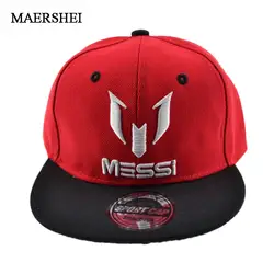 MAERSHEI 2018 высокого качества Бейсболка Шапки обувь для мальчиков девочек дети отрегулировать футбол Месси Snapback хип хоп шляпа
