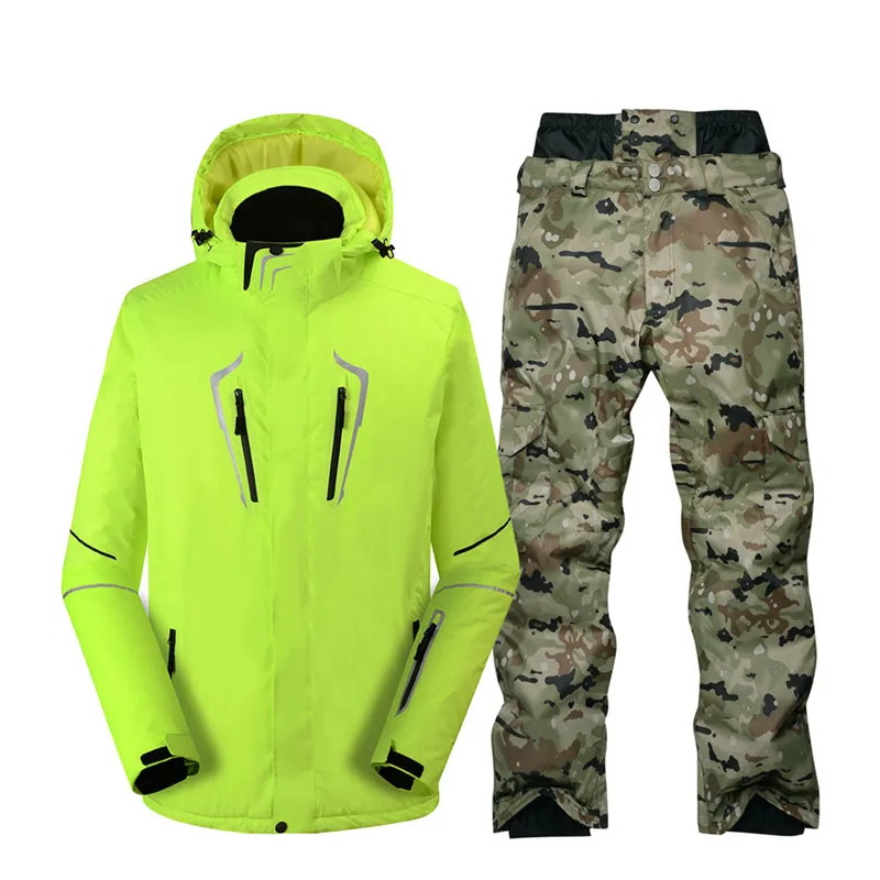 Чистый цвет, мужской зимний костюм, зимняя уличная спортивная одежда, одежда для сноубординга, водонепроницаемый ветрозащитный костюм, лыжные куртки и зимние штаны - Цвет: picture jacket pant