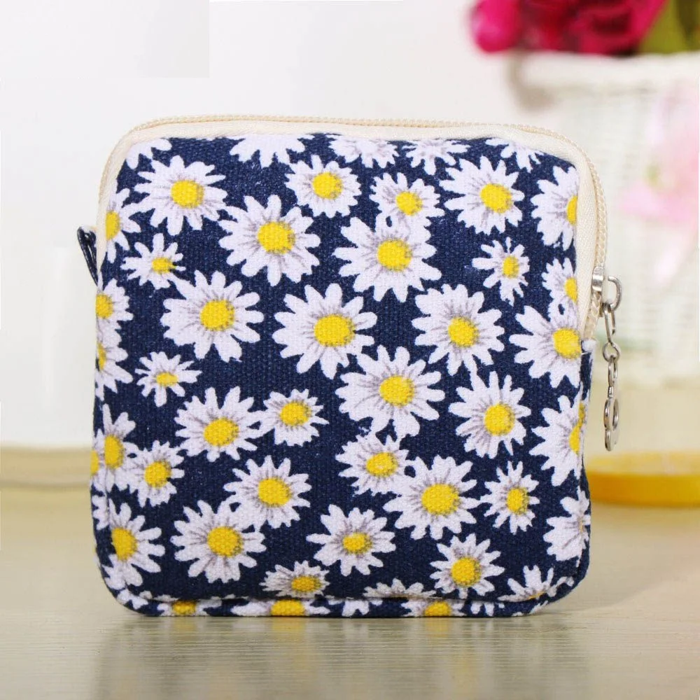 

1PC Cute Woman Sanitary Napkins Package Cloth Large Capacity Zipper Hygiene Cotton Bag Aunt Towel Travel Diaper Cosemetic Bag