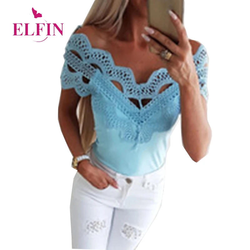 

Lace T-shirt Harajuku Tee Shirt Femme V Neck Elegant Women T-shirt Short Sleeve Slim Fit OL Style Spring Korean Clothes SJ2112R