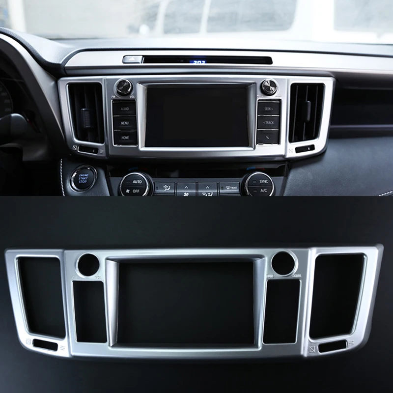 

1PCS For Toyota RAV4 RAV 4 2016 2017 ABS Matte Chrome Air Conditioner Middle Central Outlet Vent Accessories Moulding Trim
