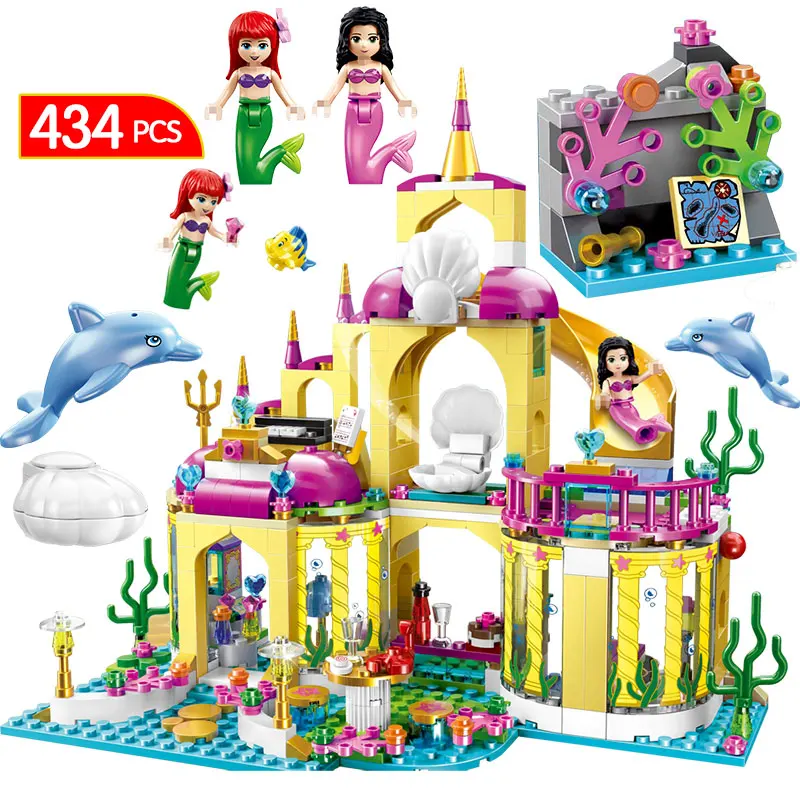 

Castle Compatible LegoINGlys Friends 41063 Princess Undersea The Bottom of the Sea Palace Building Brick Children Toys For Girls