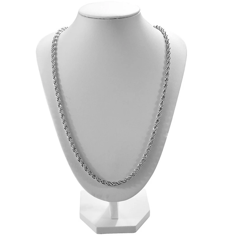 LMNZB оригинальное 925 Серебряное ожерелье для женщин и мужчин подарок ювелирные изделия 3 мм 16,18, 20,22, 24,26, 28,30 дюймов твист веревочная цепочка ожерелье LN89