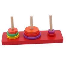 Высокое качество деревянные головоломки укладки Ганновер башня ребенка восемь стеков интеллектуального развития Ранние развивающие игрушки головоломки