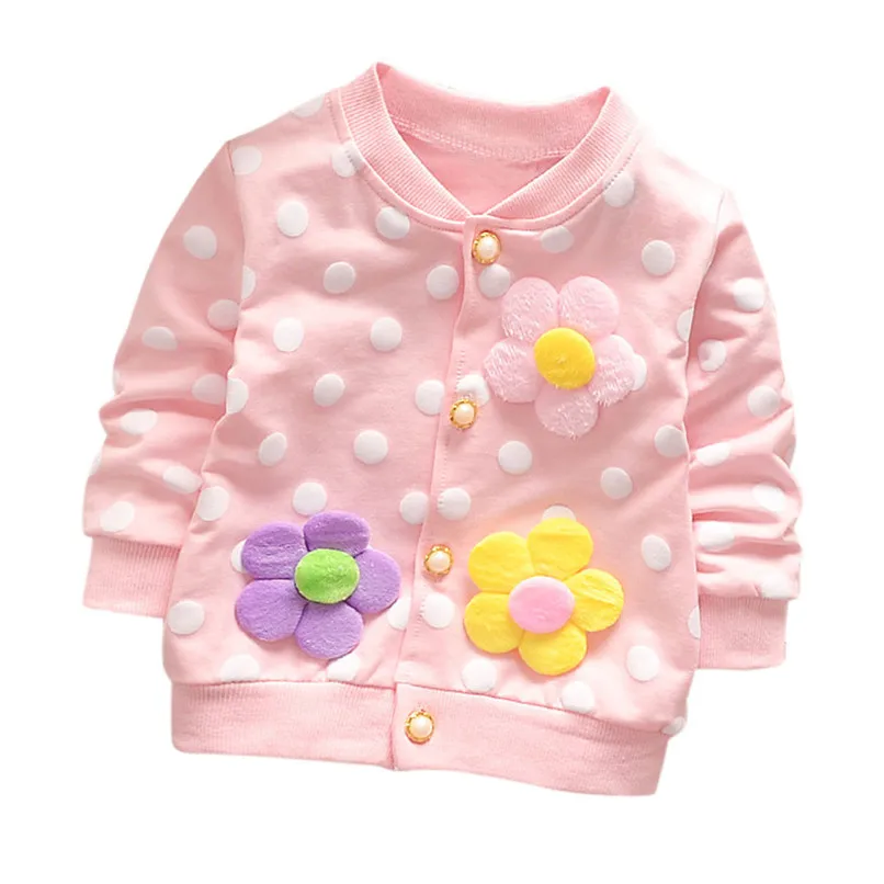 

Autumn Kids Coat For Girls Toddler Kids Baby Gril Long Sleeve Dot Flower Thin Coat Tops Open Stitch Outerwear Kids Clothes S18#F