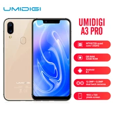 UMIDIGI A3 Pro 4G Smartphone MTK6739 5.7 inch 1512*720 Quad Core 1.5GHz 3GB RAM 32GB 16GB Android 8.1 Dual SIM Mobile Cellphone gigaset me pro 3gb 32gb smartphone black