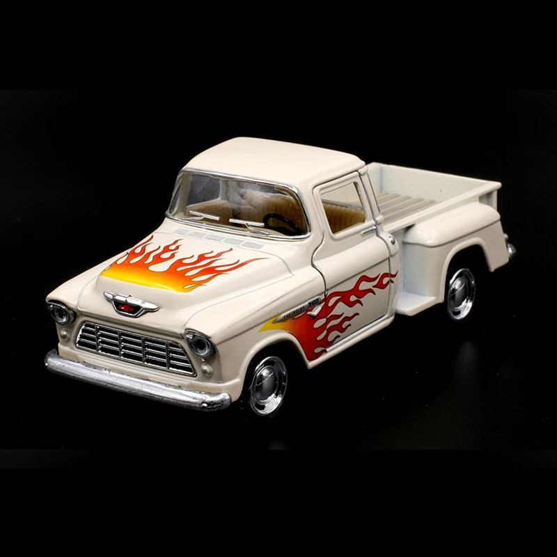 Kinsmart 1:32 1955 Chevy Stepside Pickup with Fire Alloy Diecast Car Model Toy With Pull Back For Children Gifts Toy Collection Kinsmart 1:32 1955 Chevy Stepside Pickup with Fire Alloy Diecast Car Model Toy With Pull Back For Children Gifts Toy Collection