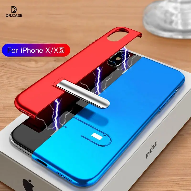 DR.CASE Magnetic Adsorption Phone Case For iPhone XS Max X 10 XR Color Stitching Back Cover Holder Cases 8 7 6s Plus |