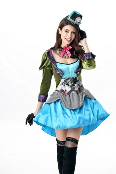 

2017 halloween costumes for women Teen Girls Sassy Mad Hatter Alice in Wonderland Fancy Dress Party Costume