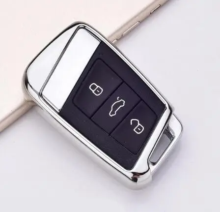C-silver Мягкий защитный чехол из ТПУ с дистанционным управлением для Skoda Superb A7, фолькваген ПАССАТ B8, VW Golf Gte, аксессуары для стайлинга автомобилей - Название цвета: C-silver