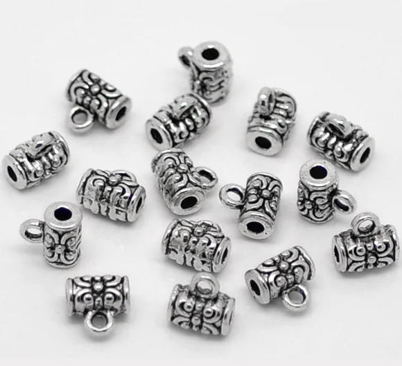 Pendant-Clips-Pendant-Clasps-80Pcs-Silver-Tone-Wire-Tube-Spacer-Beads-Bail-4x7mm-Jewelry-Findings-DIY (1)