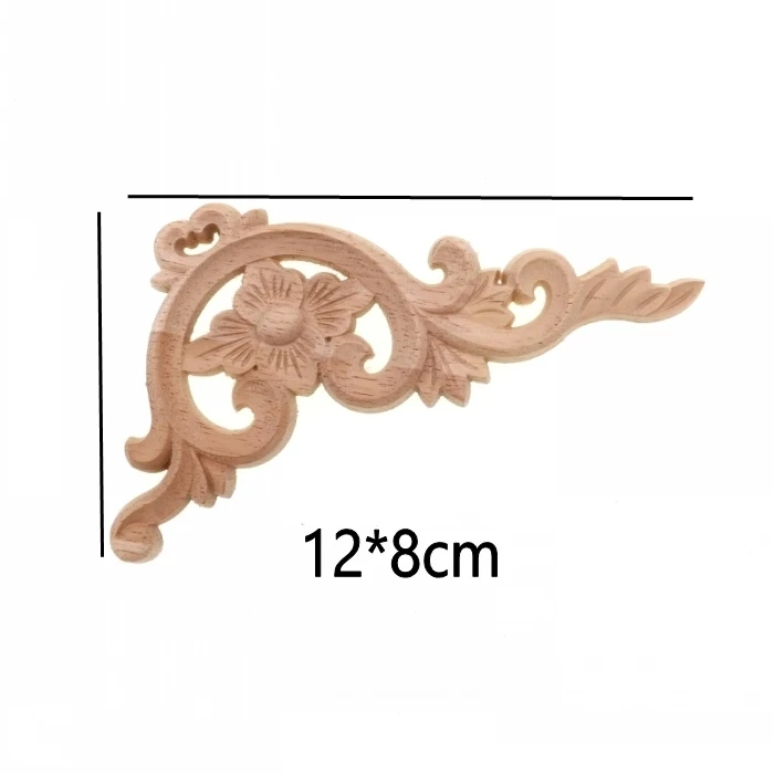 RUNBAZEF Wood Applique Carving European-style Furniture with Decorative Accessories Carved Door Heart Craft Decoration - Цвет: 12cmX8cm