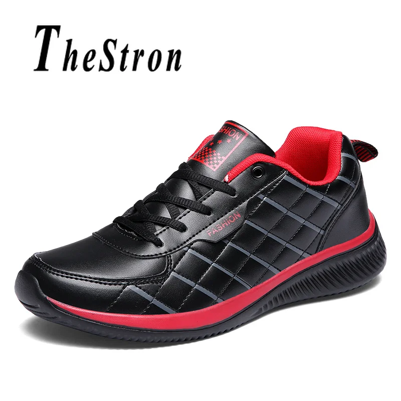 Мужские кроссовки удобные мужские кроссовки для спорта черная Весенняя Мужская обувь для бега кожаные мужские из полиуретана кроссовки