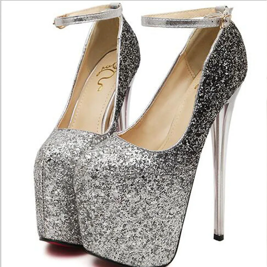 

New Arrival Bride Shoes 19cm High Heels Round Toe Women Pumps  Platform Sexy Thin Heels Women Pumps Size 35-43