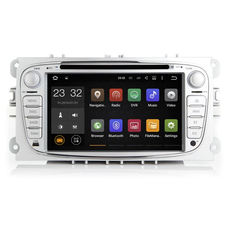 Excellent 7" 2G RAM Android 8.1 1024*600 Car DVD For Ford Mondeo Focus S-Max C-Max Galaxy Kuga 2007 2008 2009 2010 2011 Radio GPS wifi BT 1