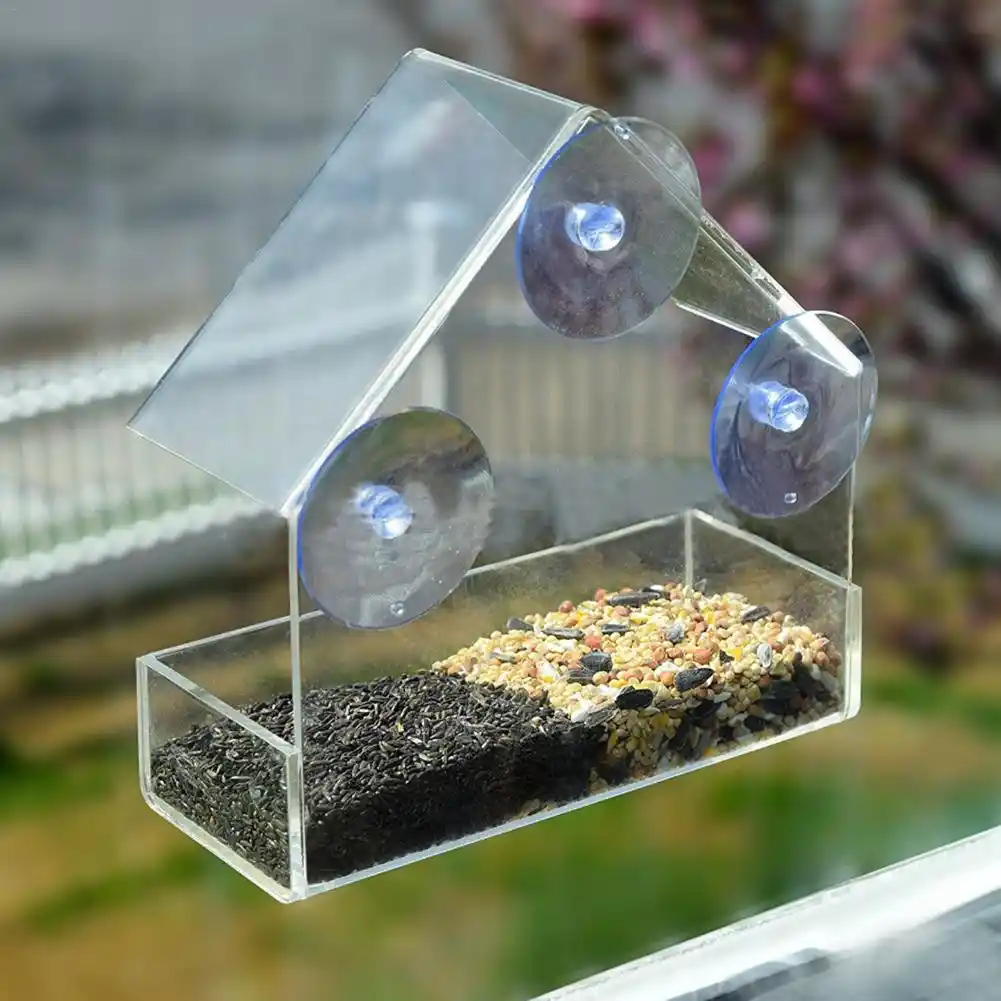 Hot Sale Window Bird Feeders Clear Glass Window Viewing
