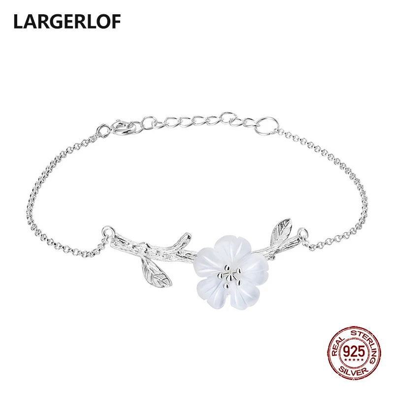 LARGERLOF Real 925 Sterling silver Bracelets For Women Fashion Jewelry silver Bracelets 925 BR14056 LARGERLOF Real 925 Sterling silver Bracelets For Women Fashion Jewelry silver Bracelets 925 BR14056