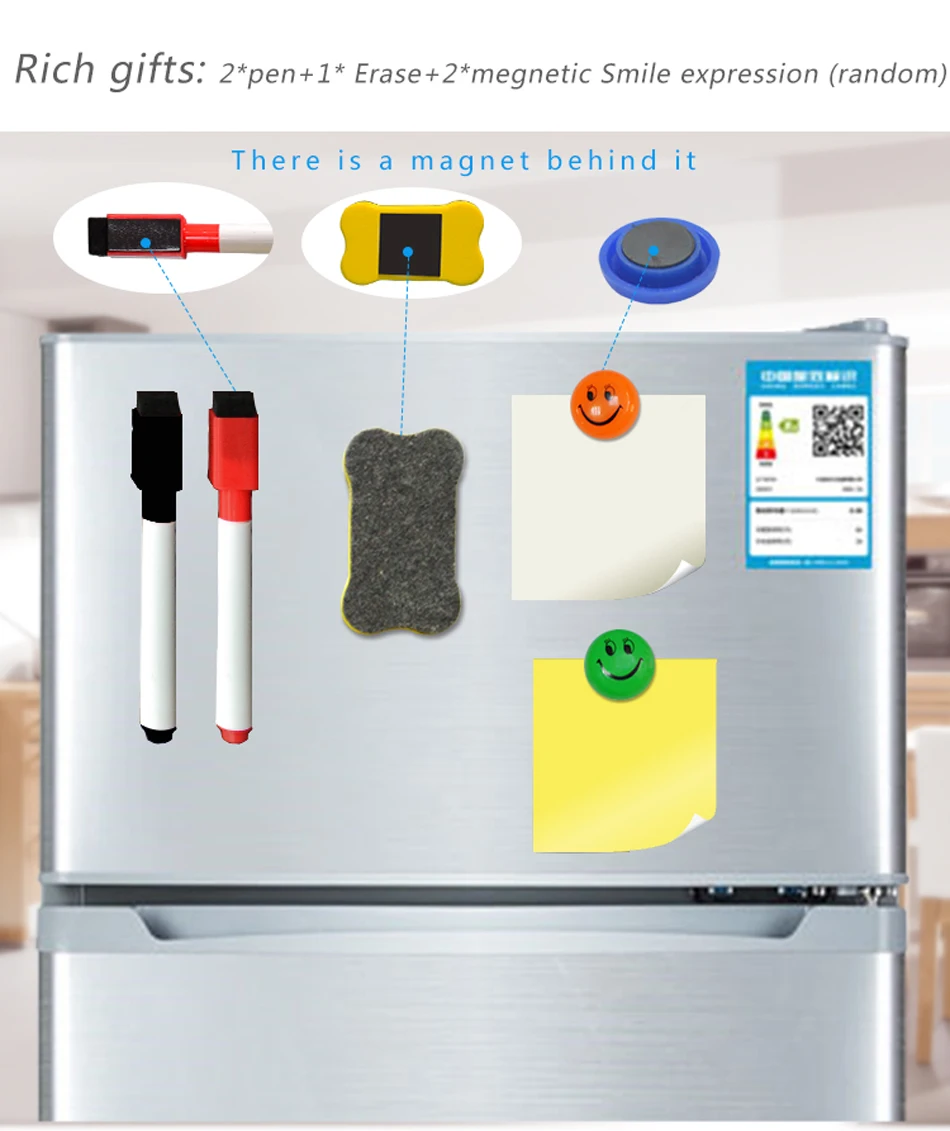 YIBAI магнитная доска для записей A4 мягкие магнитная доска, сухого стирания рисунок и записи доска для холодильник с бесплатный подарок