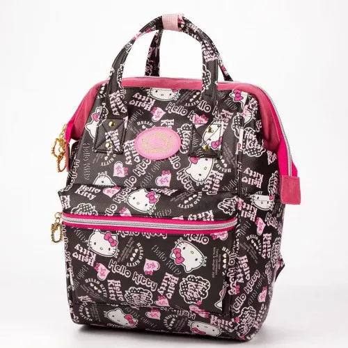 Милый Hello kitty рюкзак сумка школьная сумка кошелек KX-B3308 - Цвет: Black