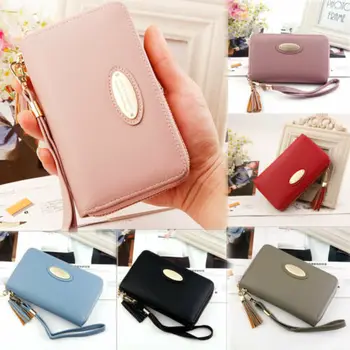 

Fashion Womens Short Small Money Purse Tassel Wallet Ladies Leather Folding Coin Card and Cash Holder