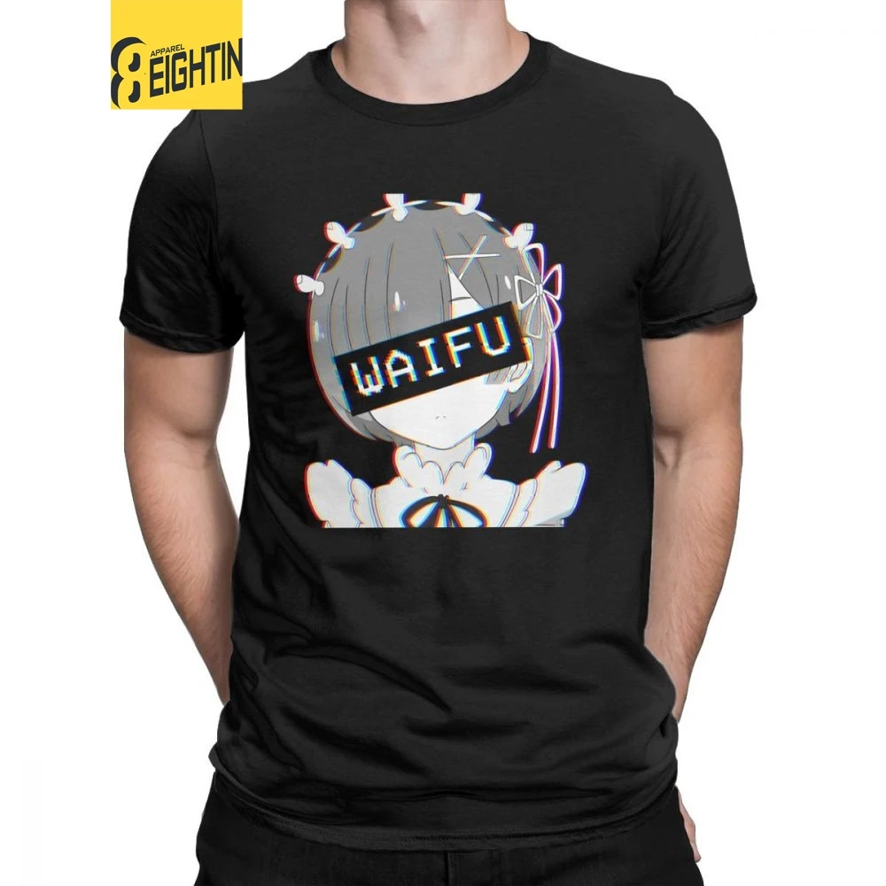 

Man's Rem Waifu T Shirts Japanese loli Cute Sexy Vaportrash T-Shirts Novelty Short Sleeved Tops Pure Cotton Tee Shirt Design