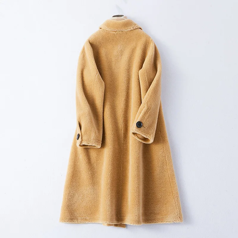 DUOUPA Woman's Mid-length real fur coat Loose Thicker Granular Wool  Fur Coat parka natural fur abrigo mujer winter coat women