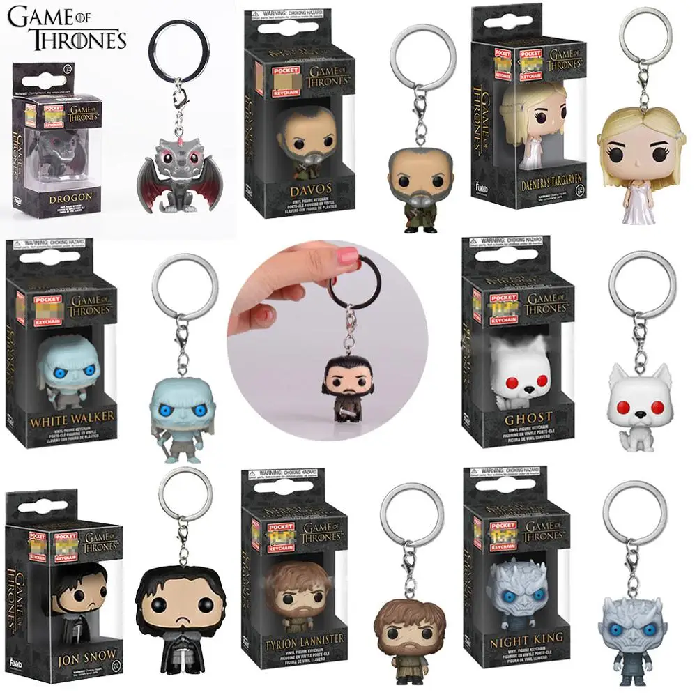 

Funko POP! Game of Thrones Keychain Toys Collectible WHITE WALKER DAVOS NIGHT KING GHOST JON SNOW Model Fan's Gifts Keychain Toy