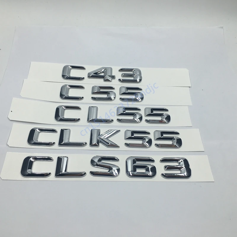 MERCEDES BENZ AMG BOOT BADGE EMBLEM REAR CHROME SILVER C CL CLK SELF ADHESIVE