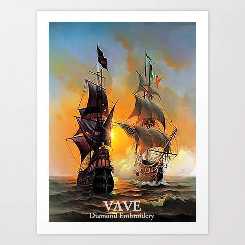 

VAVE Diamond Painting Cross Stitch Landscape Boat DIY Diamond Embroidery Sale Full Square Picture of Rhinestone Diamond Mosaic