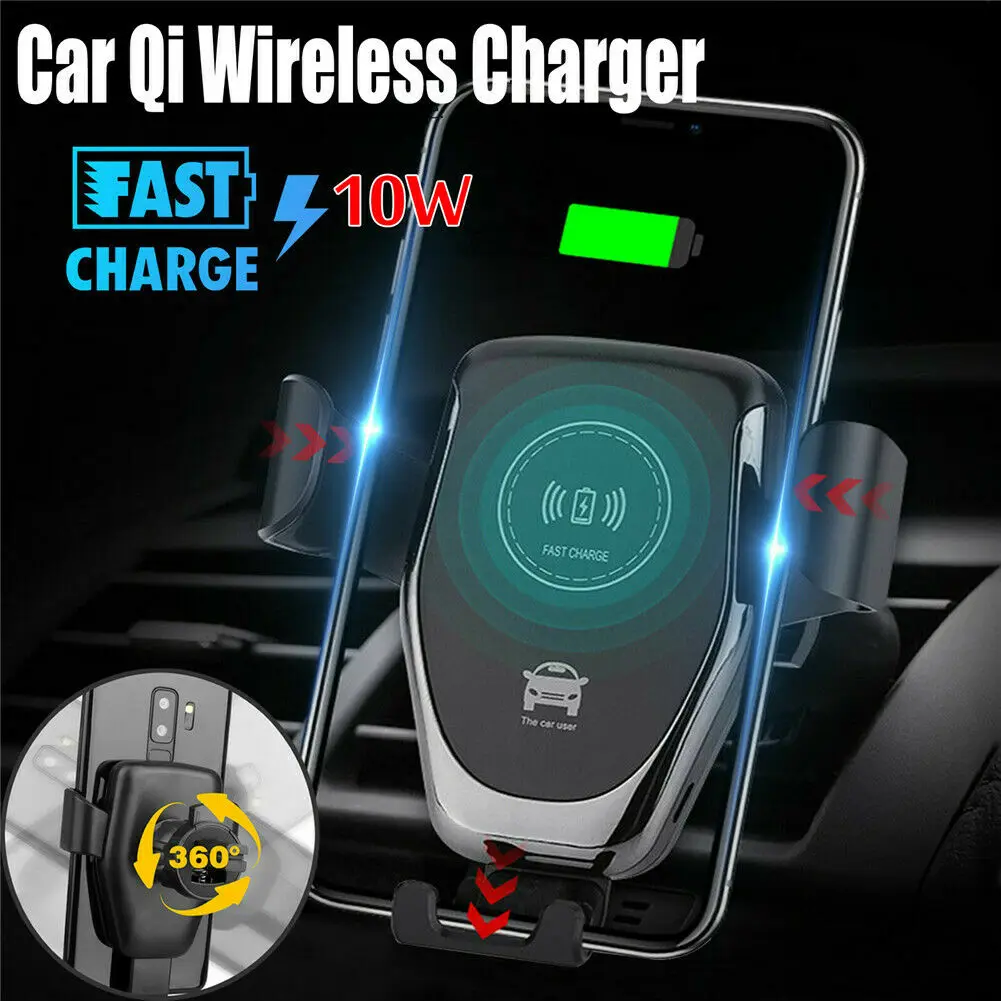 360° Rotation Automatic Clamping Qi Wireless Car Charger Mount Fast Charge Intellegent Charge 360° Rotation Automatic Clamping Qi Wireless Car Charger Mount Fast Charge Intellegent Charge