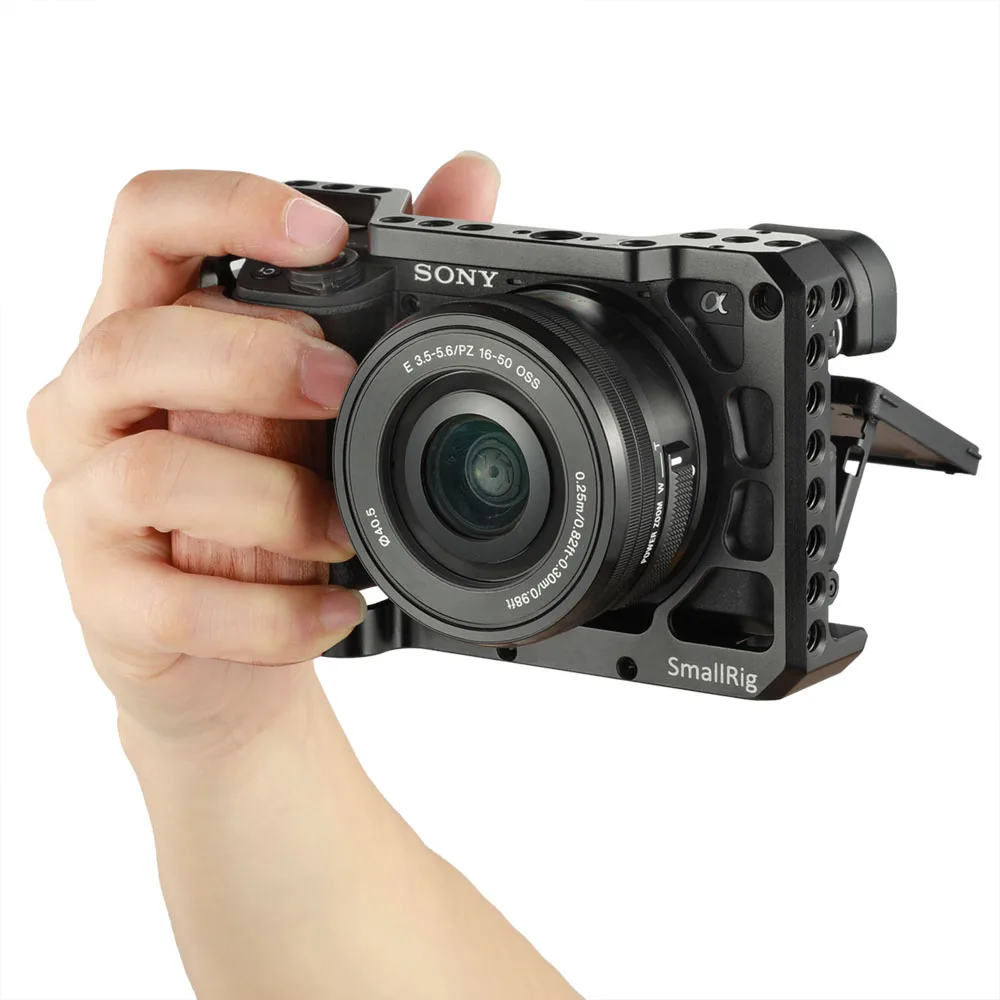 SmallRig a6400 клетка для камеры деревянная ручка для sony A6400 клетка Quick Release деревянная рукоятка-2318