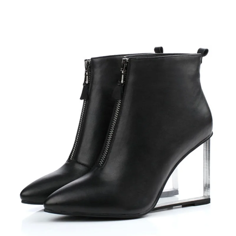 Egonnerie mode ville femme bottines côté zipper bout pointu équitation style européen et américain