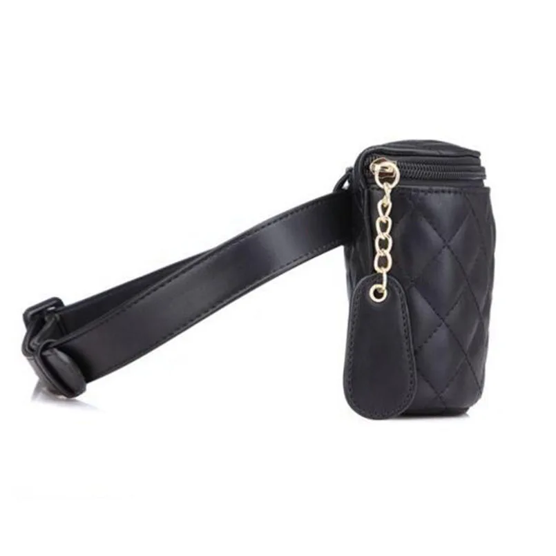Simple Fashion Waist Bags For Women Black Plaid Fanny Pack Female Belt Bags High Quality Women Phone Pouch Wallet 5