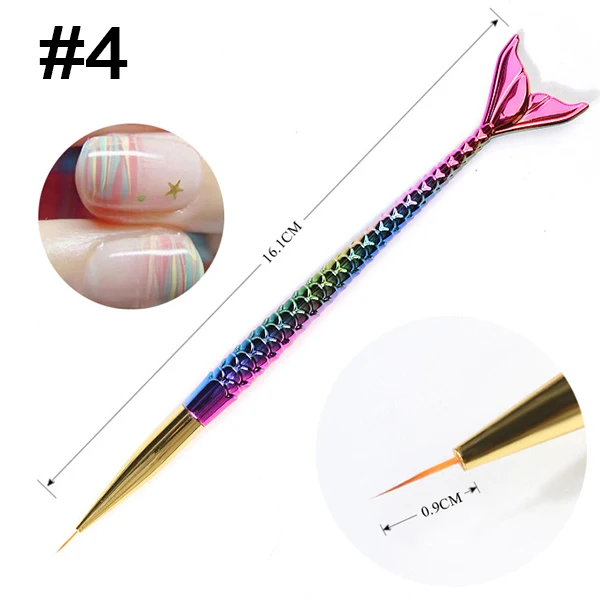 LULAA 6 стилей Русалка Ручки Ногтей Книги по искусству кисть акриловые УФ-гель Расширение цветок Дизайн Рисунок Живопись Pen