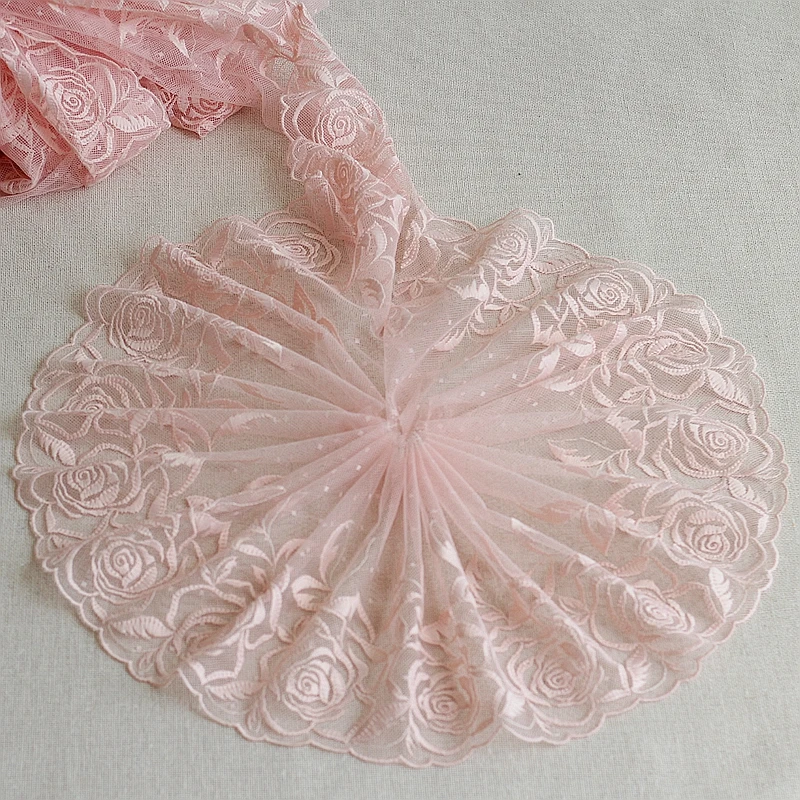MLAEY 2Yards Pink Exquisite Embroidered Flower Lace Trim High Quality Fabric DIY Craft&ampSewing Dress Clothing Accessories | Дом и сад