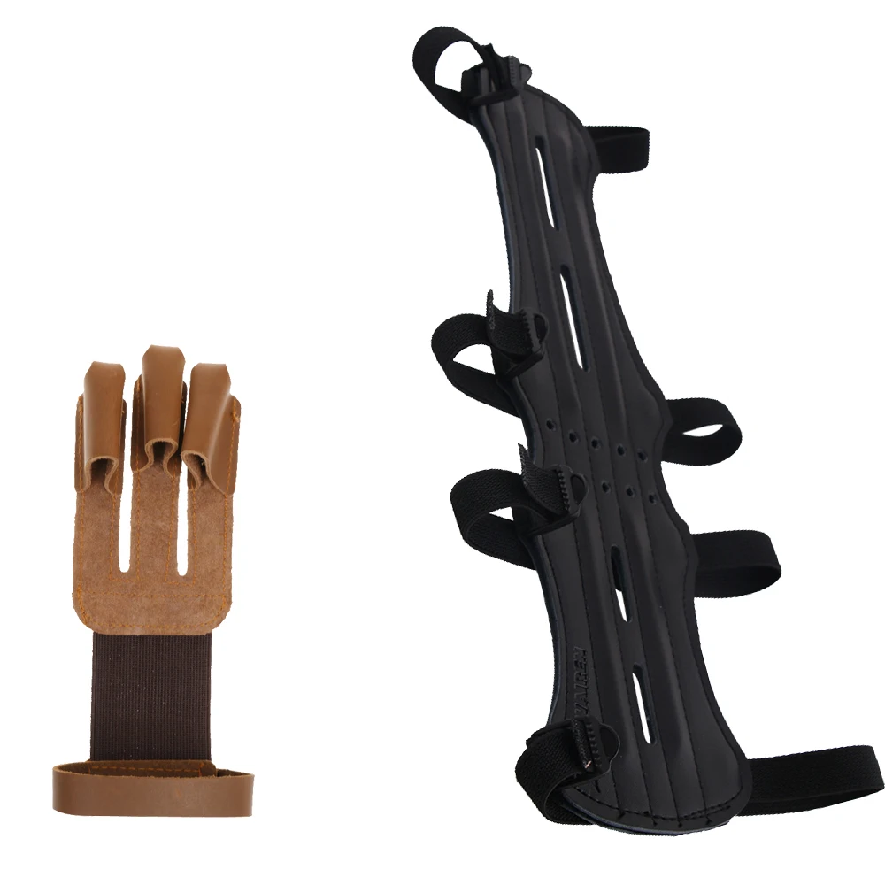 

Protective guard 3 Fingers Hand Glove Archery professional bows for Recurve with Arm Safety Protection Gear Outdoor Hunting