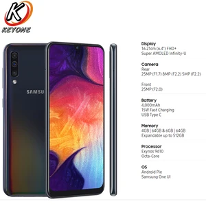 Samsung Galaxy A50 A505F-DS 4G Mobile Phone 6.4" 4/6GB RAM 128GB ROM Exynos 9610 Octa Core Three Rear Camera Android Phone