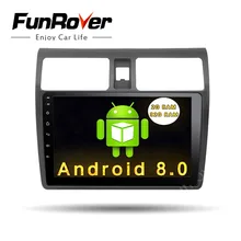 Funrover 10,1 «Автомагнитола для Suzuki Swift 2005-2018 четырехъядерный Android 8,0 автомобиль dvd gps плеер стерео wifi 2 г ОЗУ 32 г rom BT, RDS