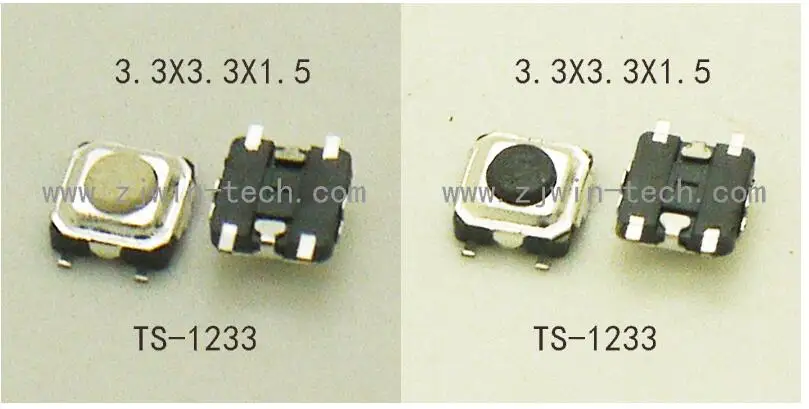 

50PCS 3X3X1.5/1.7/2/2.5mm Super Tiny Tactile Push Button Switch Phone Button SMD Momentary Switch SMD PCB mounting Black/White