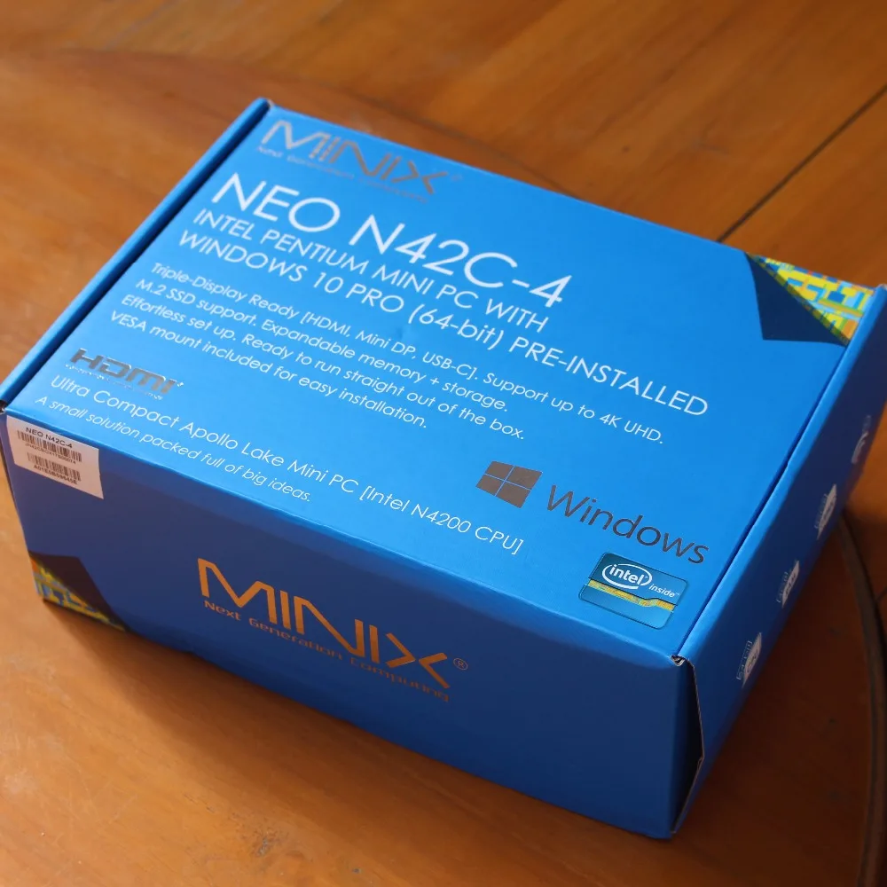 MINIX NEO N42C-4 MINI PC официальный Windows 10 Pro 64-bit мини P C 4G/32G Gigabit WI-FI USB 3,0 Pentium N4200 мини-ПК