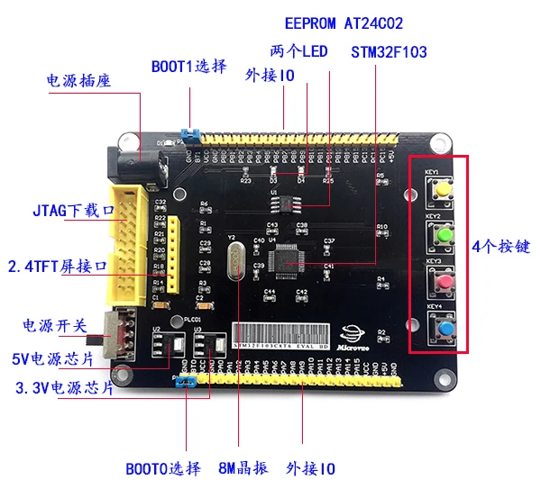 STM32F103C8T6 макетная плата Cortex-M3 STM32 минимальная системная плата ARM3 обучающая плата