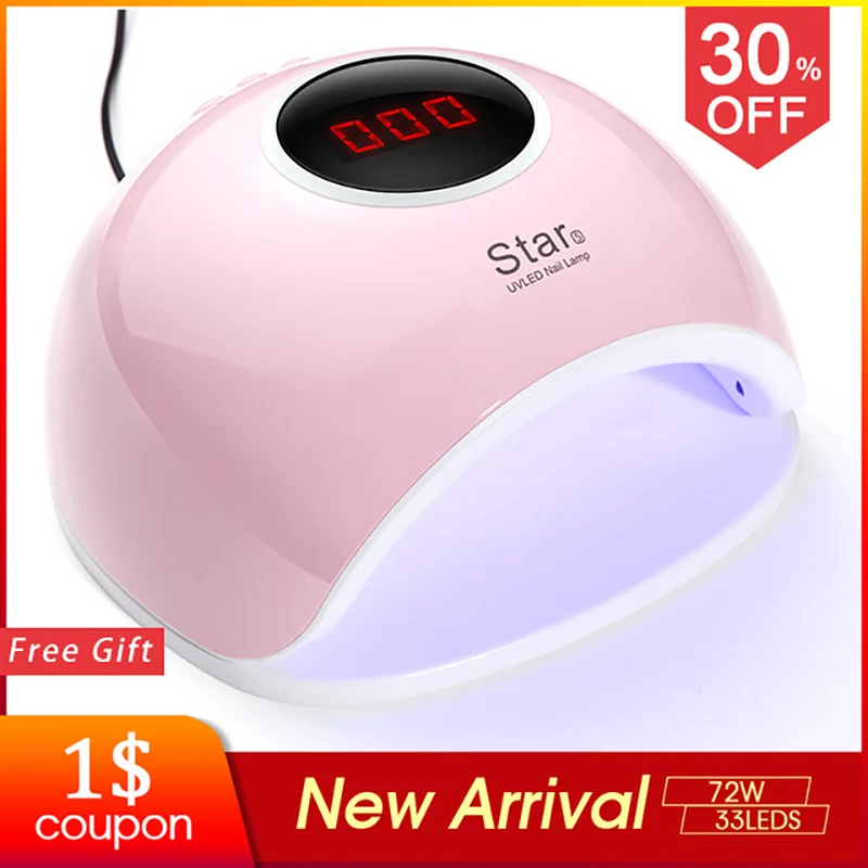 Online ROHWXY 72 W Nagel Trockner UV LED Nagel Lampe Für Maniküre USB Eis Lampe Nägel Kunst Werkzeug Für Schnell Trocknend alle Gel Polnischen Hybrid Lack